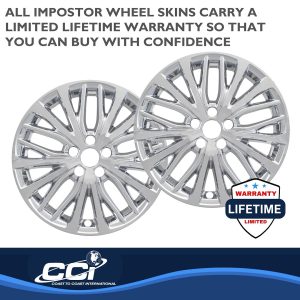 Coast to Coast Wheel Skin, Impostor ®, 18 Inch, 10 Split Spokes, Snap-On, Plated, Chrome, ABS Plastic, Set of 4 – IWCIMP428X