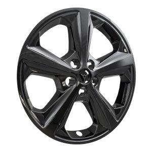 Coast to Coast Wheel Skin, Impostor ®, 18 Inch, 5 Spokes, Snap-On/Center Retention, Painted, Gloss Black, ABS Plastic, Set of 4 – IMP429BLK