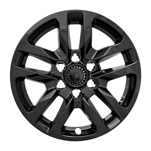 Coast to Coast Wheel Skin, Impostor ®, 18 Inch, 5 Split Spokes, Snap-On/Center Retention, Painted, Gloss Black, ABS Plastic, Set of 4 – IWCIMP432BLK
