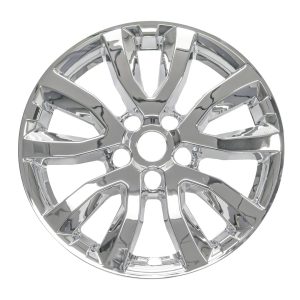 Coast to Coast Wheel Skin, Impostor ®, 17 Inch, 5 V Spokes, Snap-On, Plated, Chrome, ABS Plastic, Set of 4 – IWCIMP433X