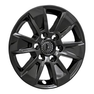 Coast to Coast Wheel Skin, Impostor ®, 17 Inch, 6 Spokes, Snap-On/Center Retention, Painted, Gloss Black, ABS Plastic, Set of 4 – IWCIMP436BLK