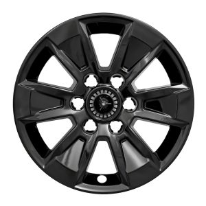 Coast to Coast Wheel Skin, Impostor ®, 17 Inch, 6 Spokes, Snap-On/Center Retention, Painted, Gloss Black, ABS Plastic, Set of 4 – IWCIMP436BLK