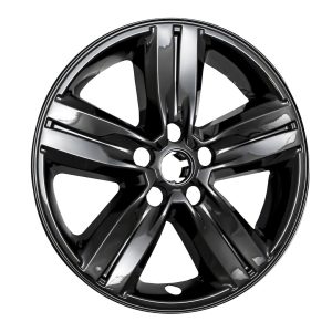 Coast to Coast Wheel Skin, Impostor ®, 16 Inch, 5 Spokes, Snap-On/Center Retention, Painted, Gloss Black, ABS Plastic, Set of 4 – IWCIMP437BLK