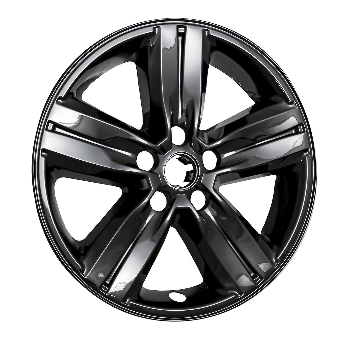 Coast to Coast Wheel Skin, Impostor ®, 16 Inch, 5 Spokes, Snap-On/Center Retention, Painted, Gloss Black, ABS Plastic, Set of 4 – IWCIMP437BLK
