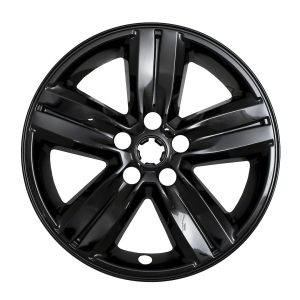 Coast to Coast Wheel Skin, Impostor ®, 16 Inch, 5 Spokes, Snap-On/Center Retention, Painted, Gloss Black, ABS Plastic, Set of 4 – IWCIMP437BLK