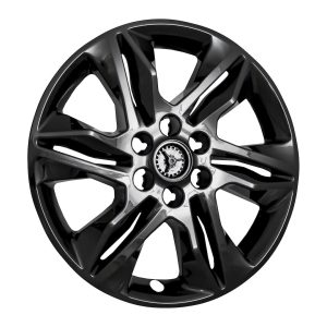 Coast to Coast Wheel Skin, Impostor ®, 18 Inch, 6 Split Spokes, Snap-On/Center Retention, Painted, Gloss Black, ABS Plastic, Set of 4 – IWCIMP438BLK