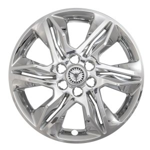 Coast to Coast Wheel Skin, Impostor ®, 18 Inch, 6 Split Spokes, Snap-On/Center Retention, Plated, Chrome, ABS Plastic, Set of 4 – IWCIMP438X