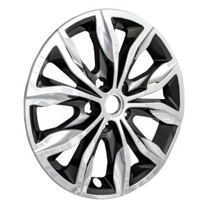 Coast to Coast Wheel Skin, Impostor ®, 17 Inch, 5 Split Spokes, Snap-On, Plated, Chrome/ Charcoal, ABS Plastic, Set of 4 – IWCIMP440CC