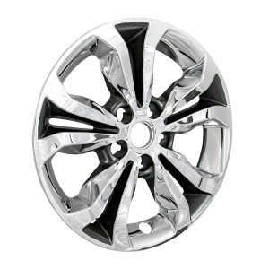 Coast to Coast Wheel Skin, Impostor ®, 16 Inch, 5 Split Spokes, Snap-On, Plated, Chrome/ Charcoal, ABS Plastic, Set of 4 – IWCIMP442CC