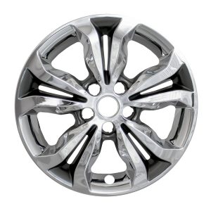Coast to Coast Wheel Skin, Impostor ®, 16 Inch, 5 Split Spokes, Snap-On, Plated, Chrome/ Charcoal, ABS Plastic, Set of 4 – IWCIMP442CC