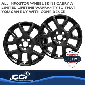 Coast to Coast Wheel Skin, Impostor ®, 17 Inch, 5 V Spokes, Snap-On, Painted, Gloss Black, ABS Plastic, Set of 4 – IWCIMP443BLK