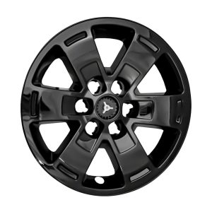 Coast to Coast Wheel Skin, Impostor ®, 16 Inch, 5 V Spokes, Snap-On/Center Retention, Painted, Gloss Black, ABS Plastic, Set of 4 – IWCIMP444BLK