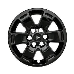 Coast to Coast Wheel Skin, Impostor ®, 16 Inch, 5 V Spokes, Snap-On/Center Retention, Painted, Gloss Black, ABS Plastic, Set of 4 – IWCIMP444BLK