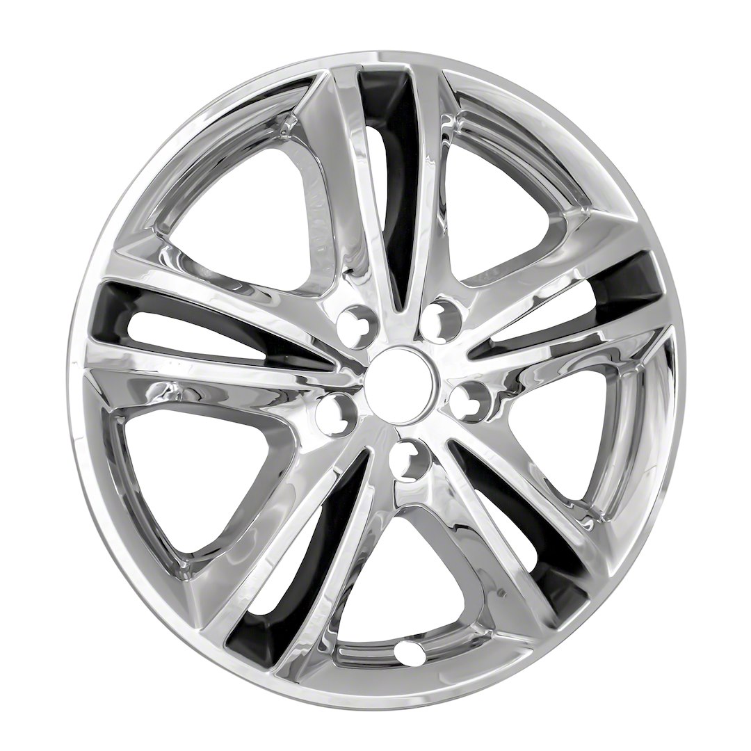 Coast to Coast Wheel Skin, Impostor ®, 17 Inch, 5 V Spokes, Snap-On, Plated, Chrome/ Charcoal, ABS Plastic, Set of 4 – IWCIMP447CC