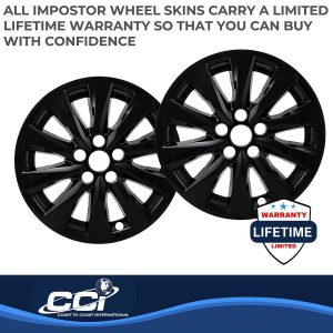 Coast to Coast Wheel Skin, Impostor ®, 17 Inch, 10 Spokes, Snap-On, Painted, Gloss Black, ABS Plastic, Set of 4 – IMP448BLK