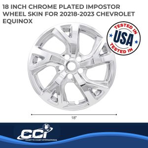 Coast to Coast Wheel Skin, Impostor ®, 18 Inch, 5 Split Spokes, Snap-On, Plated, Chrome, ABS Plastic, Set of 4 – IMP452X