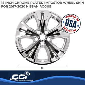 Coast to Coast Wheel Skin, Impostor ®, 18 Inch, 5 Split Spokes, Snap-On, Plated, Chrome, ABS Plastic, Set of 4 – IWCIMP461X