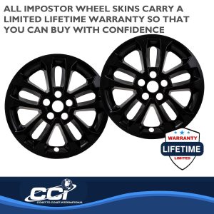 Coast to Coast Wheel Skin, Impostor ®, 17 Inch, 5 Split Spokes, Snap-On, Painted, Gloss Black, ABS Plastic, Set of 4 – IWCIMP462BLK