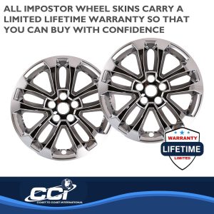 Coast to Coast Wheel Skin, Impostor ®, 17 Inch, 5 Split Spokes, Snap-On, Plated, Chrome, ABS Plastic, Set of 4 – IWCIMP462X
