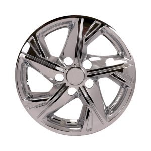 Coast to Coast Wheel Skin, Impostor ®, 16 Inch, 5 Angled Spokes, Snap-On, Plated, Chrome, ABS Plastic, Set of 4 – IMP463X