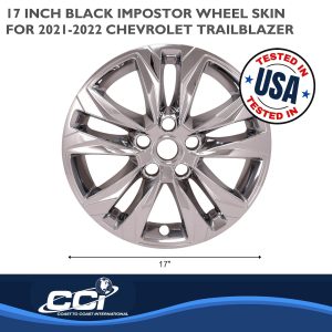 Coast to Coast Wheel Skin, Impostor ®, 17 Inch, 5 Double Spokes, Snap-On, Plated, Chrome, ABS Plastic, Set of 4 – IMP469X
