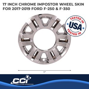 Coast to Coast Wheel Skin, Impostor ®, 18 Inch, 6 Split Spokes, Snap-On, Plated, Chrome, ABS Plastic, Set of 4, Fits Over and Into OEM Wheel – IMP470X