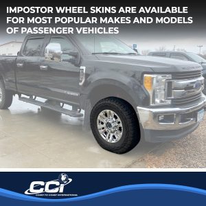 Coast to Coast Wheel Skin, Impostor ®, 18 Inch, 6 Split Spokes, Snap-On, Plated, Chrome, ABS Plastic, Set of 4, Fits Over and Into OEM Wheel – IMP470X