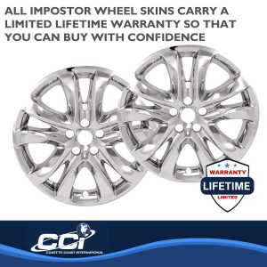 Coast to Coast Wheel Skin, Impostor ®, 19 Inch, 5 Double Spokes, Snap-On, Plated, Chrome, ABS Plastic, Set of 4 – IMP472X