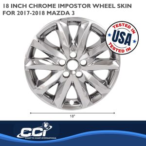 Coast to Coast Wheel Skin, Impostor ®, 18 Inch, 5 Double Spokes, Snap-On, Plated, Chrome, ABS Plastic, Set of 4 – IMP473X