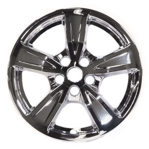 Coast to Coast Wheel Skin, Impostor ®, 17 Inch, 5 Spokes, Snap-On, Plated, Chrome, ABS Plastic, Set of 4, Fits Over and Into OEM Wheel – IMP474X