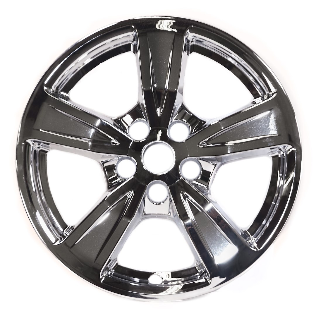 Coast to Coast Wheel Skin, Impostor ®, 17 Inch, 5 Spokes, Snap-On, Plated, Chrome, ABS Plastic, Set of 4, Fits Over and Into OEM Wheel – IMP474X