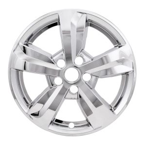 Coast to Coast Wheel Skin, Impostor ®, 17 Inch, 5 Spokes, Snap-On, Plated, Chrome, ABS Plastic, Set of 4, Fits Over and Into OEM Wheel – IMP475X