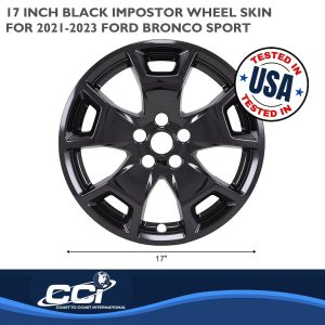 Coast to Coast Wheel Skin, Impostor ®, 17 Inch, 5 Y Spokes, Snap-On, Painted, Gloss Black, ABS Plastic, Set of 4 – IMP476BLK