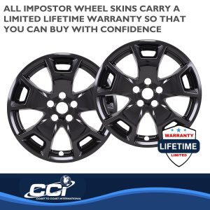 Coast to Coast Wheel Skin, Impostor ®, 17 Inch, 5 Y Spokes, Snap-On, Painted, Gloss Black, ABS Plastic, Set of 4 – IMP476BLK