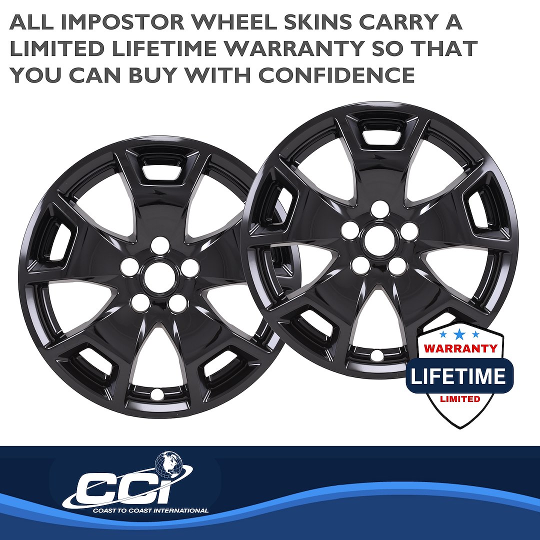 Coast to Coast Wheel Skin, Impostor ®, 17 Inch, 5 Y Spokes, Snap-On, Painted, Gloss Black, ABS Plastic, Set of 4 – IMP476BLK