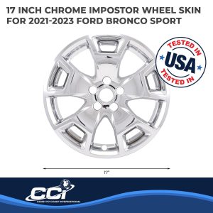 Coast to Coast Wheel Skin, Impostor ®, 17 Inch, 5 Y Spokes, Snap-On, Chrome Plated, Silver, ABS Plastic, Set of 4 – IMP476X