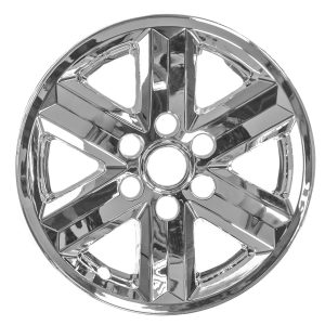 Coast to Coast Wheel Skin, Impostor ®, 17 Inch, 6 Spokes, Snap-On, Plated, Chrome, ABS Plastic, Set of 4, Fits Over and Into OEM Wheel – IMP477X