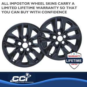 Coast to Coast Wheel Skin, Impostor ®, 17 Inch, 10 Spokes, Snap-On, Painted, Gloss Black, ABS Plastic, Set of 4 – IMP478BLK