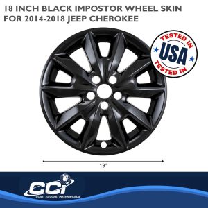 Coast to Coast Wheel Skin, Impostor ®, 18 Inch, 10 Spokes, Snap-On, Painted, Gloss Black, ABS Plastic, Not Compatible with Steel Wheels – IWCIMP481BLK