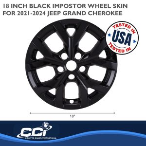 Coast to Coast Wheel Skin, Impostor ®, 18 Inch, 5 Y Spokes, Snap-On, Painted, Gloss Black, ABS Plastic – IWCIMP483BLK