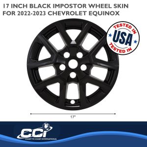 Coast to Coast Wheel Skin, Impostor ®, 17 Inch, 5 V Spokes, Snap-On, Painted, Gloss Black, ABS Plastic – IWCIMP486BLK