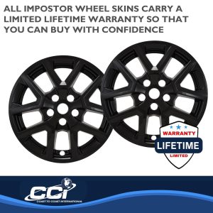 Coast to Coast Wheel Skin, Impostor ®, 17 Inch, 5 V Spokes, Snap-On, Painted, Gloss Black, ABS Plastic – IWCIMP486BLK