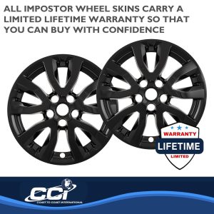 Coast to Coast Wheel Skin, Impostor ®, 16 Inch, 5 Y Spokes, Painted, Gloss Black, Automotive Grade ABS – IWCIMP489BLK