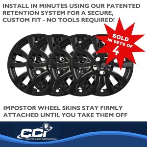 Coast to Coast Wheel Skin, Impostor ®, 16 Inch, 5 Y Spokes, Painted, Gloss Black, Automotive Grade ABS – IWCIMP489BLK