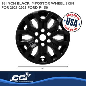 Coast to Coast Wheel Skin, Impostor ®, 18 Inch, 6 Y Spokes, Snap-On, Painted, Gloss Black, ABS Plastic, Set of 4 – IMP491BLK