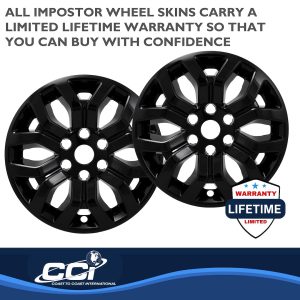 Coast to Coast Wheel Skin, Impostor ®, 18 Inch, 6 Y Spokes, Snap-On, Painted, Gloss Black, ABS Plastic, Set of 4 – IMP491BLK