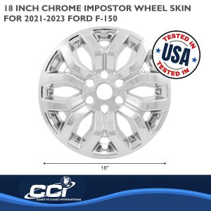 Coast to Coast Wheel Skin, Impostor ®, 18 Inch, 6 Y Spokes, Snap-On, Plated, Chrome, ABS Plastic, Set of 4, Fits Over and Into OEM Wheel – IMP491X