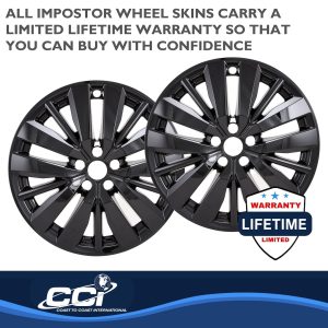 Coast to Coast Wheel Skin, Impostor ®, 20 Inch, 15 Spokes, Snap-On, Painted, Gloss Black, ABS Plastic, Not Compatible with Steel Wheels – IWCIMP501BLK