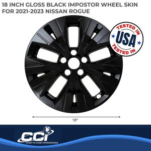 Coast to Coast Wheel Skin, Impostor ®, 18 Inch, 10 Spokes, Snap-On, Painted, Gloss Black, ABS Plastic, Not Compatible with Steel Wheels – IWCIMP503BLK