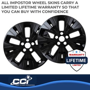 Coast to Coast Wheel Skin, Impostor ®, 18 Inch, 10 Spokes, Snap-On, Painted, Gloss Black, ABS Plastic, Not Compatible with Steel Wheels – IWCIMP503BLK
